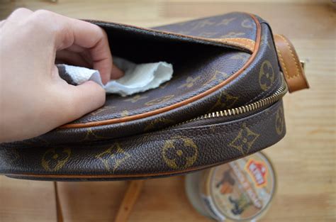 how to remove stickiness from louis vuitton bag|Louis Vuitton leather bag cleaner.